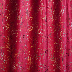 2 PCS PREMIUM QUALITY TEXTURE VELVET CURTAINS - Red