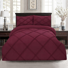 8 Pcs 3 Row Cross Pleated Duvet Set