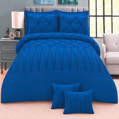8 Pieces Pintuck & Cross Pleated Duvet Set