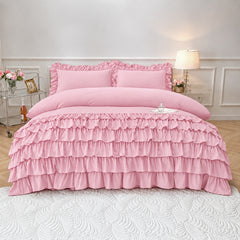 3 Pcs Ruffle Duvet Cover Set