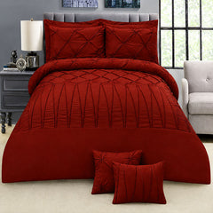8 Pieces Pintuck & Cross Pleated Duvet Set