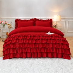 3 Pcs Ruffle Duvet Cover Set
