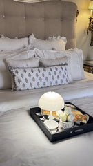 8 Pcs Luxury Duvet Set Belle Lace - White (306)