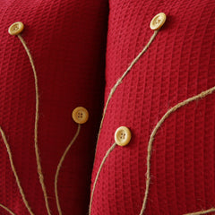 Pack of 2 Waffle Golden Veins Cushion - Maroon