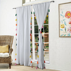 2 Pieces Plain Dyed Eyelet Curtains with linning