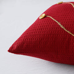 Pack of 2 Waffle Golden Veins Cushion - Maroon