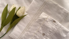 8 Pcs Luxury Duvet Set Belle Lace - White (306)