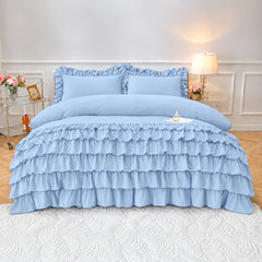 3 Pcs Ruffle Duvet Cover Set
