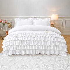 3 Pcs Ruffle Duvet Cover Set