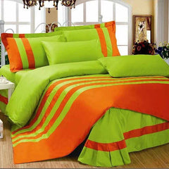 Green & Orange Stripe Duvet Set (209)