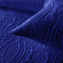 3 Pcs Ultrasonic Bedspread - Navy Blue (011)