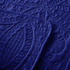 3 Pcs Ultrasonic Bedspread - Navy Blue (011)