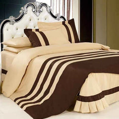 Cream & Brown Stripe Duvet Set (207)