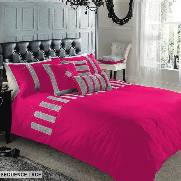 Sequence lace duvet set - Pink (245)