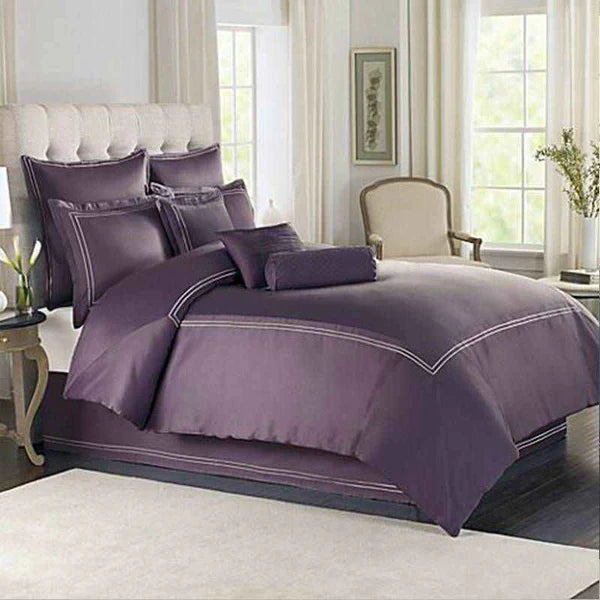 Baratta Stitch Duvet Set - Purple & White