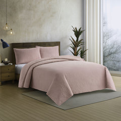 Spiral Vibes  3 Pcs Ultrasonic Bedspread - Peach