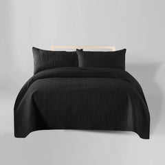 3 Pcs Ultrasonic Bedspread - Black (009)