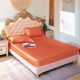 Rangooli Silk fitted sheet -   Orange