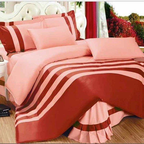 Pink & Maroon Stripe Duvet Set (213)