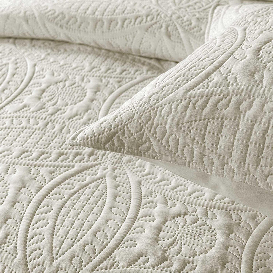 3 Pcs Ultrasonic Bedspread - Cream (013)