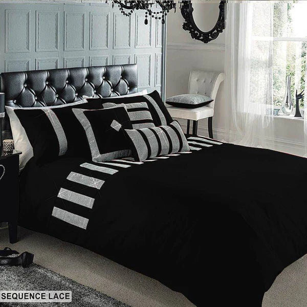 Sequence lace duvet set - Black (241)