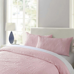 3 Pcs Ultrasonic Bedspread - Light Pink (015)