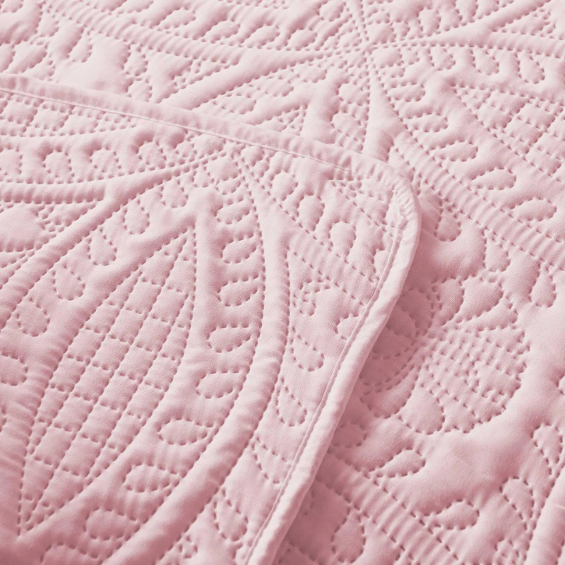 3 Pcs Ultrasonic Bedspread - Light Pink (015)