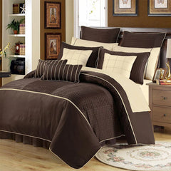 Brown Embellish Pleats Duvet Set (062)