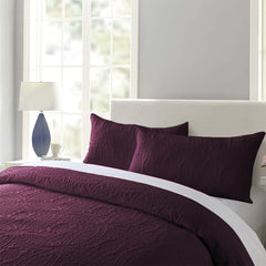 3 Pcs Ultrasonic Bedspread - Purple (008)