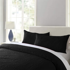 3 Pcs Ultrasonic Bedspread - Black (009)