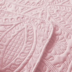 3 Pcs Ultrasonic Bedspread - Light Pink (015)