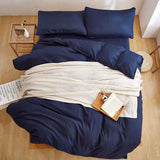 Pain Dyed Duvet Set King Size - Navy Blue (159)
