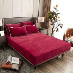 Velvet Fitted Sheet - Maroon
