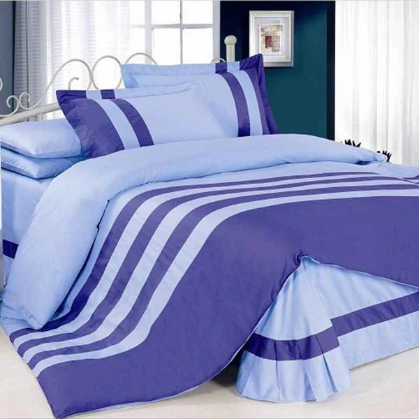Sky Blue & Blue Stripe Duvet Set (218)