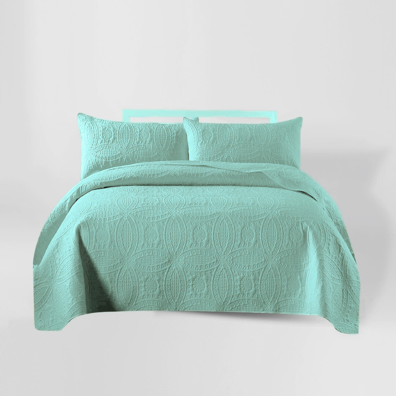 3 Pcs Ultrasonic Bedspread - Ferozi (016)