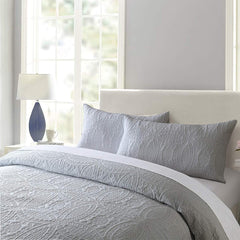 3 Pcs Ultrasonic Bedspread - Light Grey (006)