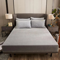 Velvet Fitted Sheet -  Light Grey