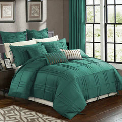 Luxury Box Pleated Duvet Set- Teal (148)
