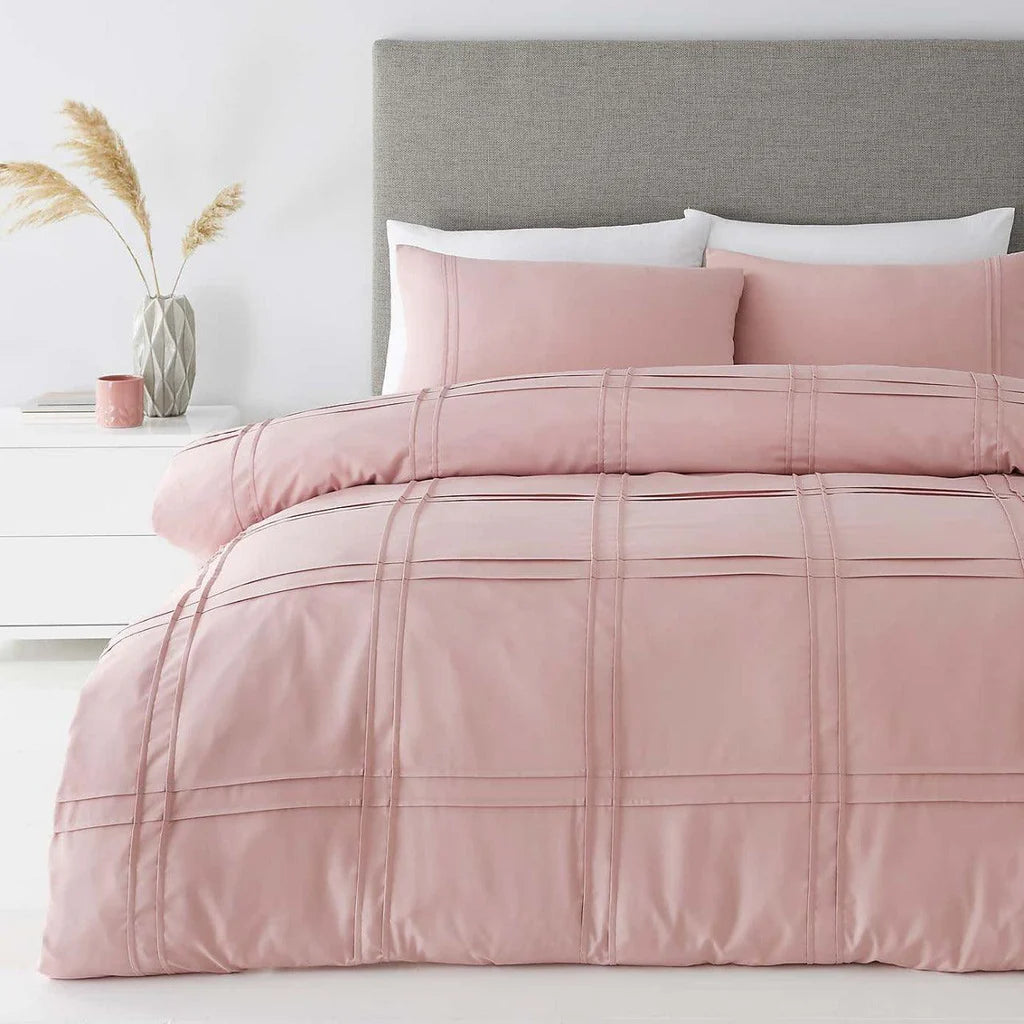 New Luxury Box Pleated Duvet Set- Light Pink (150)