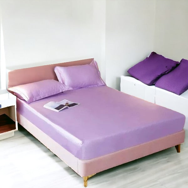 Rangooli Silk fitted sheet -  Mauve