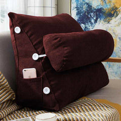 Triangular Back Rest Pillow/Cushion -  Maroon