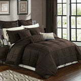 Luxury Box Pleated Duvet Set- Brown (141)