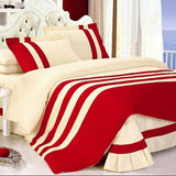 Red & Cream Stripe Duvet Set (216)
