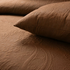 New Design 3 Pcs Ultrasonic Bedspread - Camel