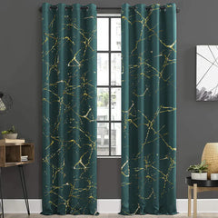 2 PCS PREMIUM QUALITY TEXTURE VELVET CURTAINS - GREEN (0098)