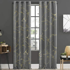 2 PCS PREMIUM QUALITY TEXTURE VELVET CURTAINS - GREY (0099)