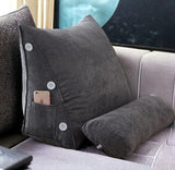 Triangular Back Rest Pillow/Cushion - Dark Grey