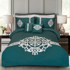 8 Pcs Luxury Embroidered Aplic Duvet Set  - Zink (300)