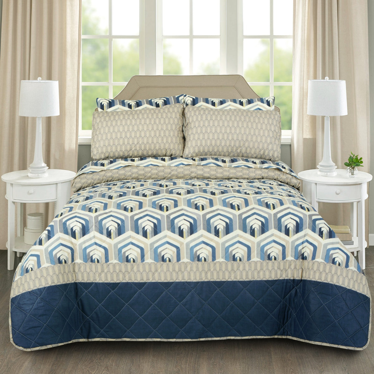6 Pcs Quilted Comforter Set Design RG-C-42