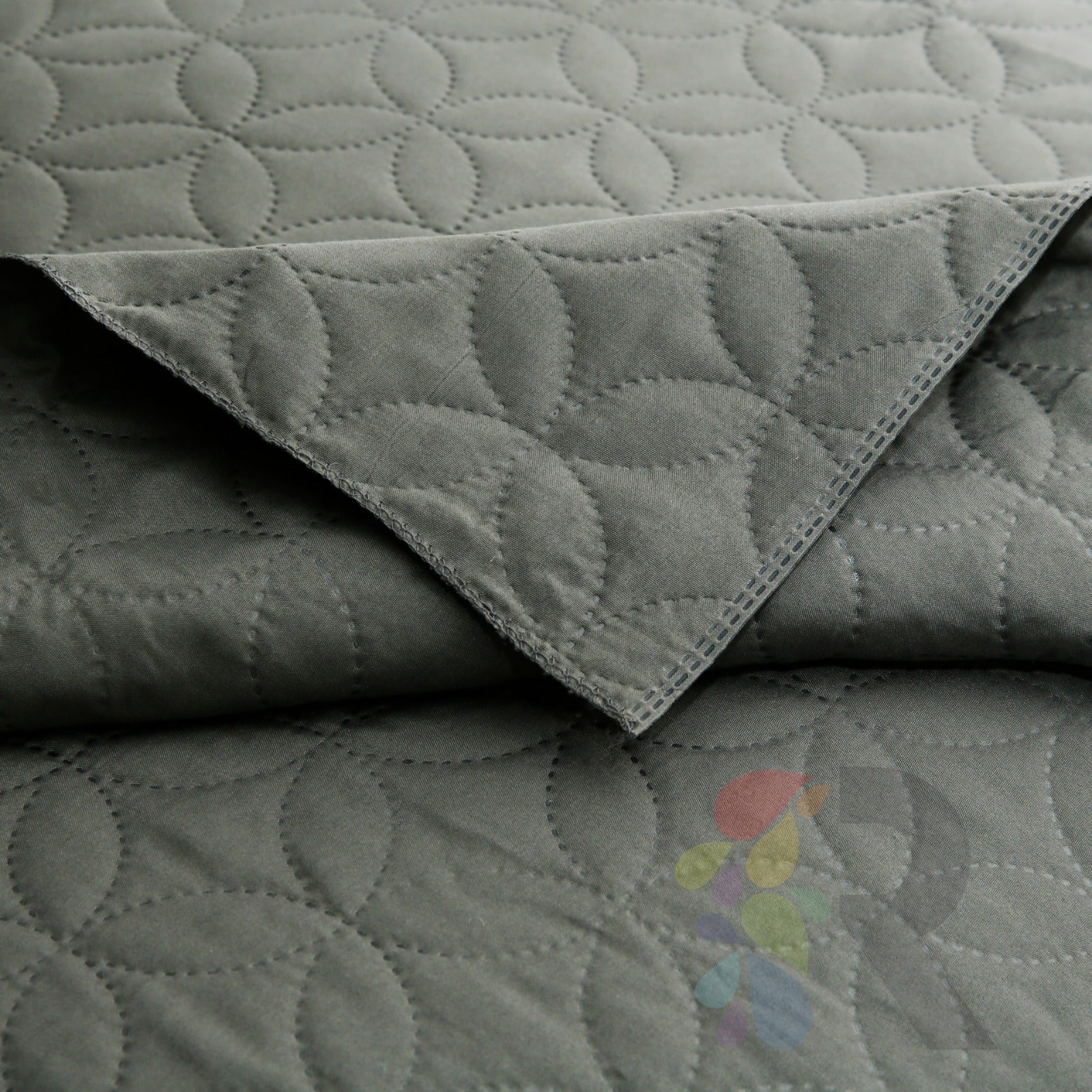 3 Pcs Ultrasonic Bedspread - Grey (002)